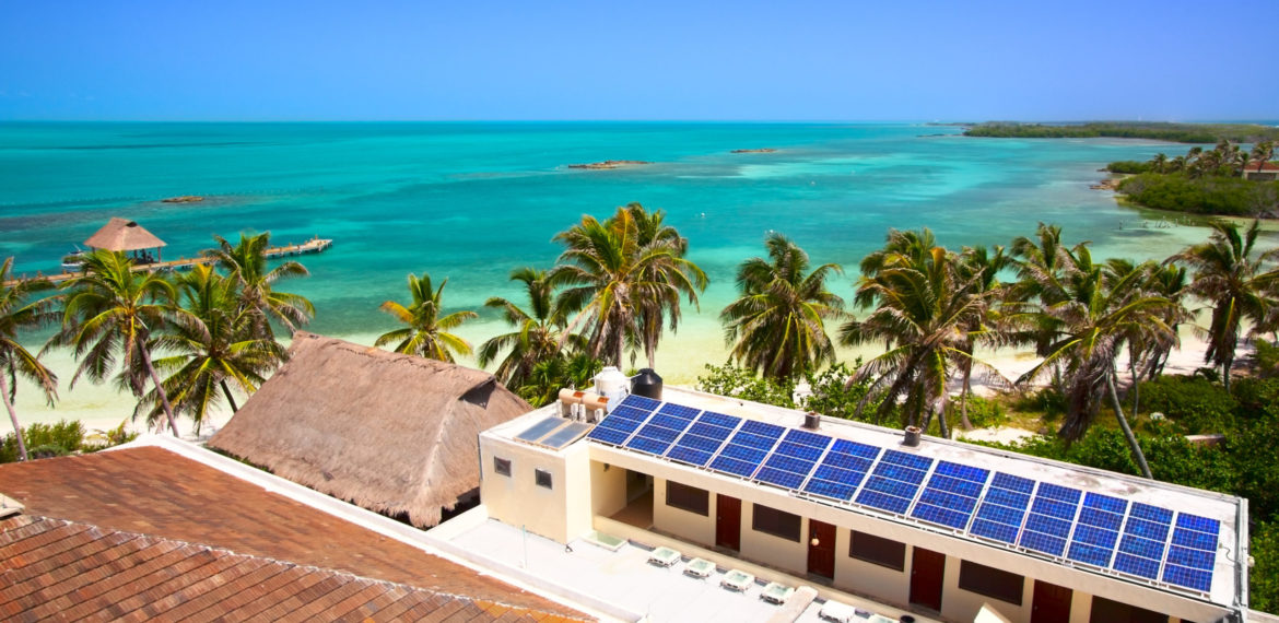 off grid Irisolaris sur un île aux Bahamas